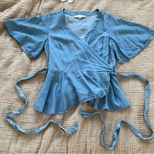 Loft Chambray Peplum Top